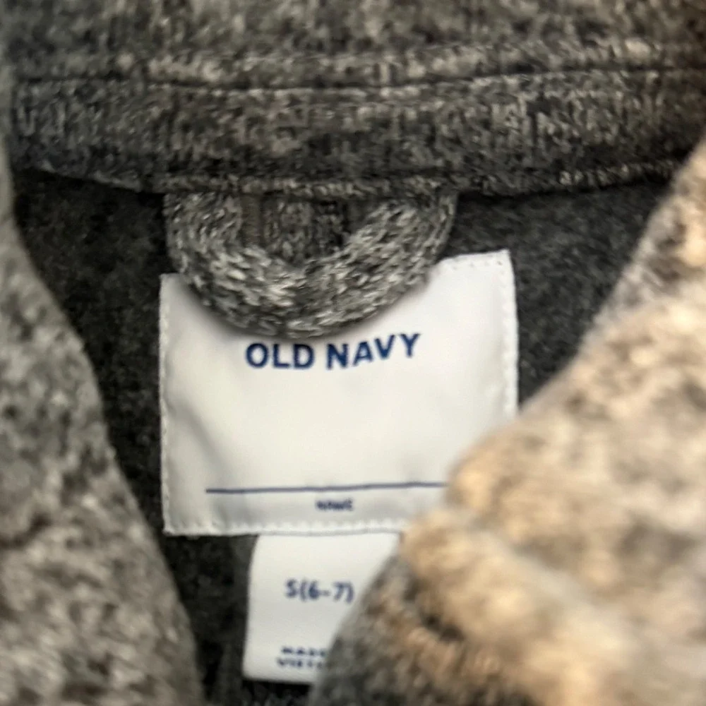 Old Navy Kids Gray Heathered‎ Knit Moto Jacket Zip Up Collar Size S 6 7